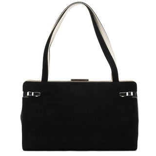 Gucci Black Ivory Suede Leather Tote Bag