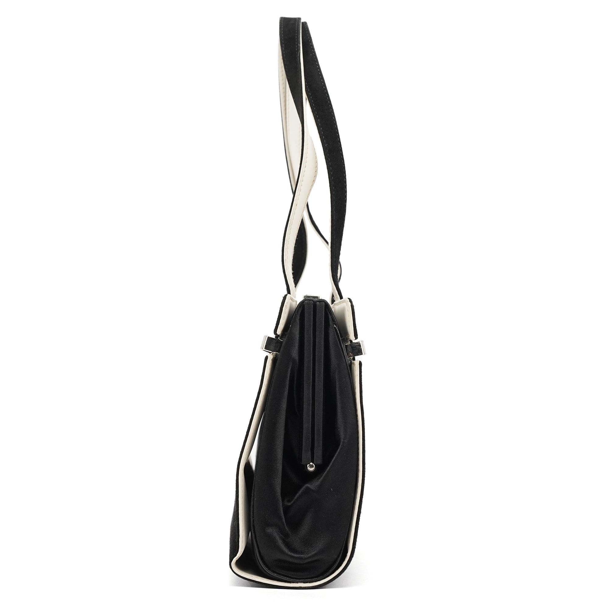 Gucci Black Ivory Suede Leather Tote Bag
