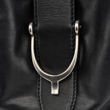 Gucci Black Lambskin Horsebit Shoulder Bag