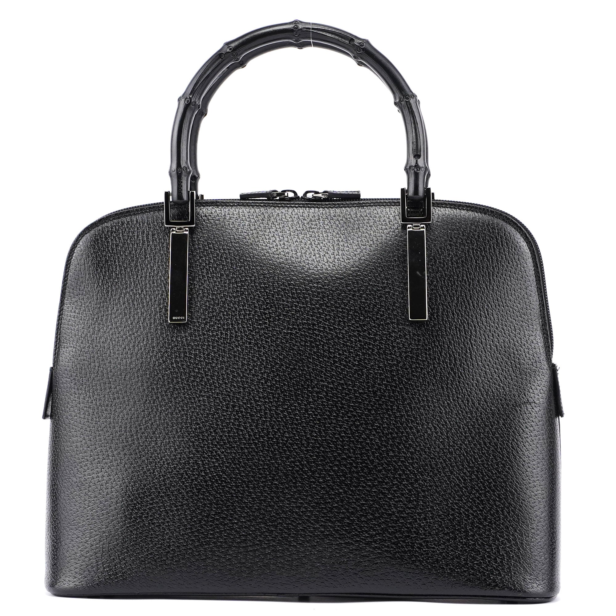 Gucci Black Leather Bamboo 2-Way Tote