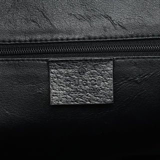 Gucci Black Leather Bamboo 2-Way Tote Bag