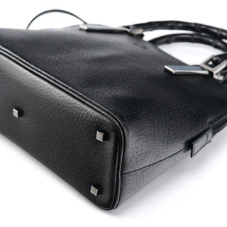 Gucci Black Leather Bamboo 2-Way Tote Bag