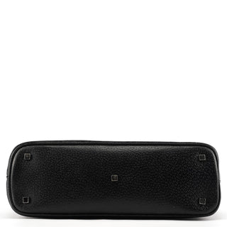 Gucci Black Leather Bamboo 2-Way Tote Bag