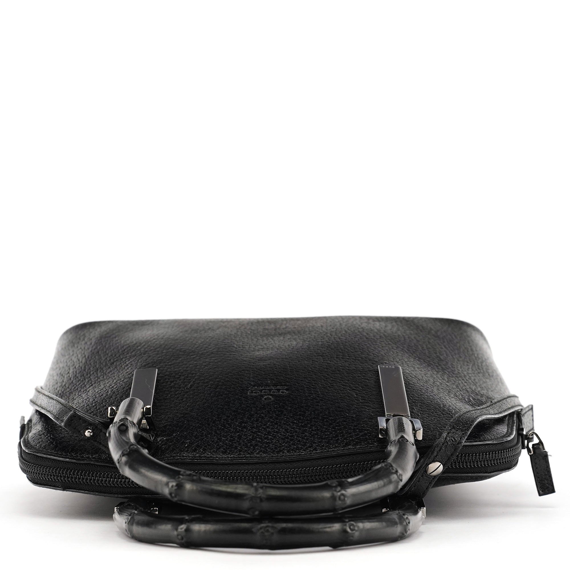 Gucci Sac cabas deux portés Bamboo en cuir noir
