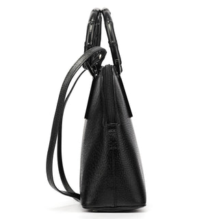Gucci Black Leather Bamboo 2-Way Tote Bag