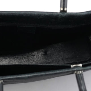 Gucci Black Leather Bamboo 2-Way Tote Bag