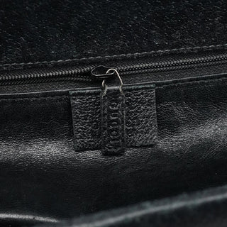 Gucci Black Leather Bamboo 2-Way Tote Bag