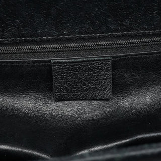 Gucci Black Leather Bamboo 2-Way Tote Bag