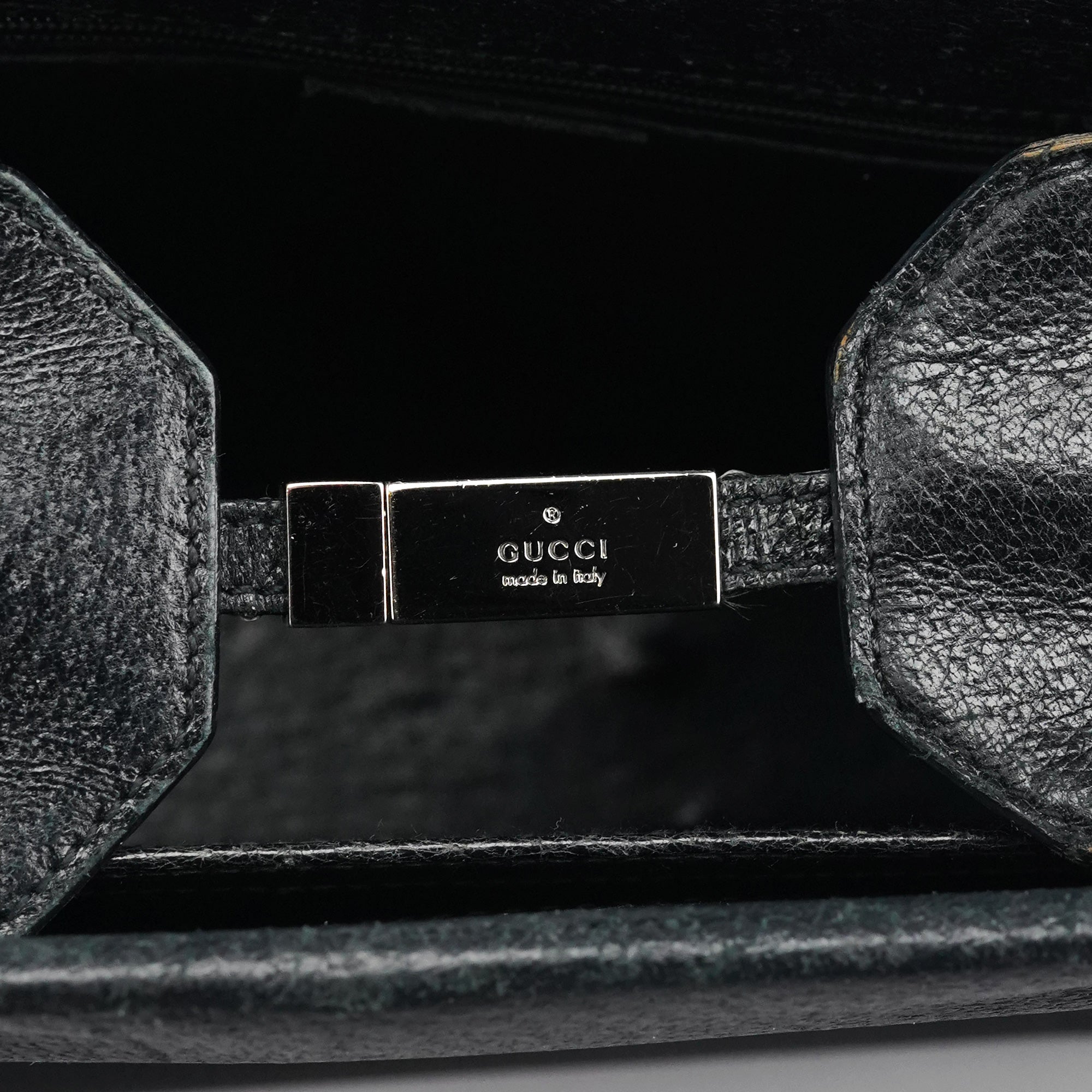 Gucci Sac cabas deux portés Bamboo en cuir noir