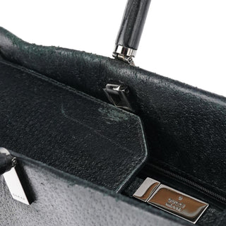 Gucci Black Leather Bamboo 2-Way Tote Bag