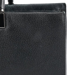 Gucci Black Leather Bamboo 2-Way Tote Bag