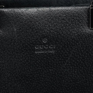Gucci Black Leather Bamboo 2-Way Tote Bag