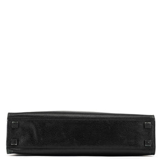 Gucci Black Leather Bamboo 2-Way Tote Bag
