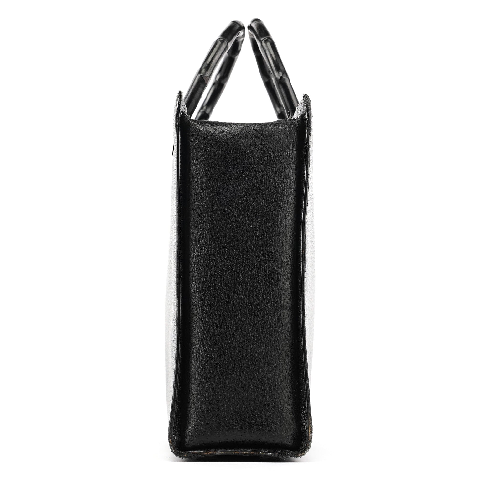 Gucci Sac cabas deux portés Bamboo en cuir noir
