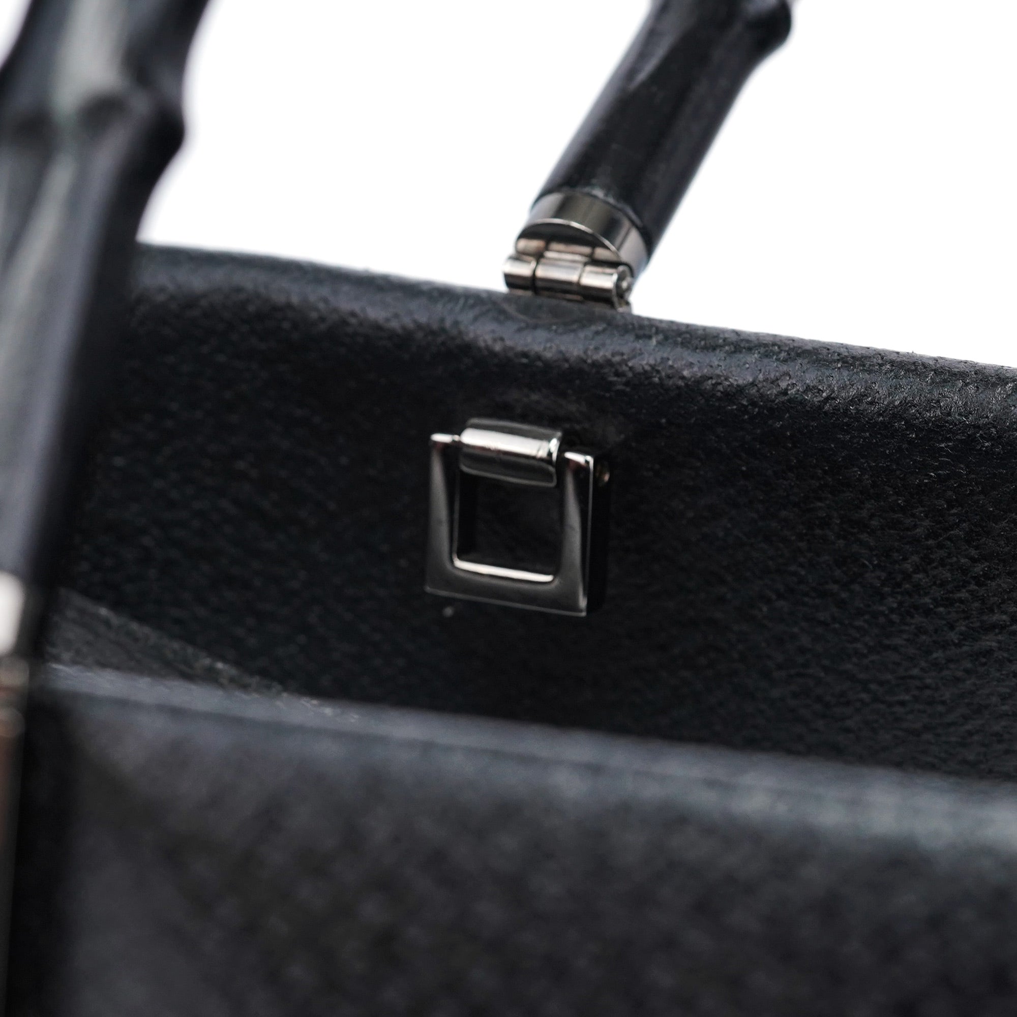 Gucci Sac cabas deux portés Bamboo en cuir noir
