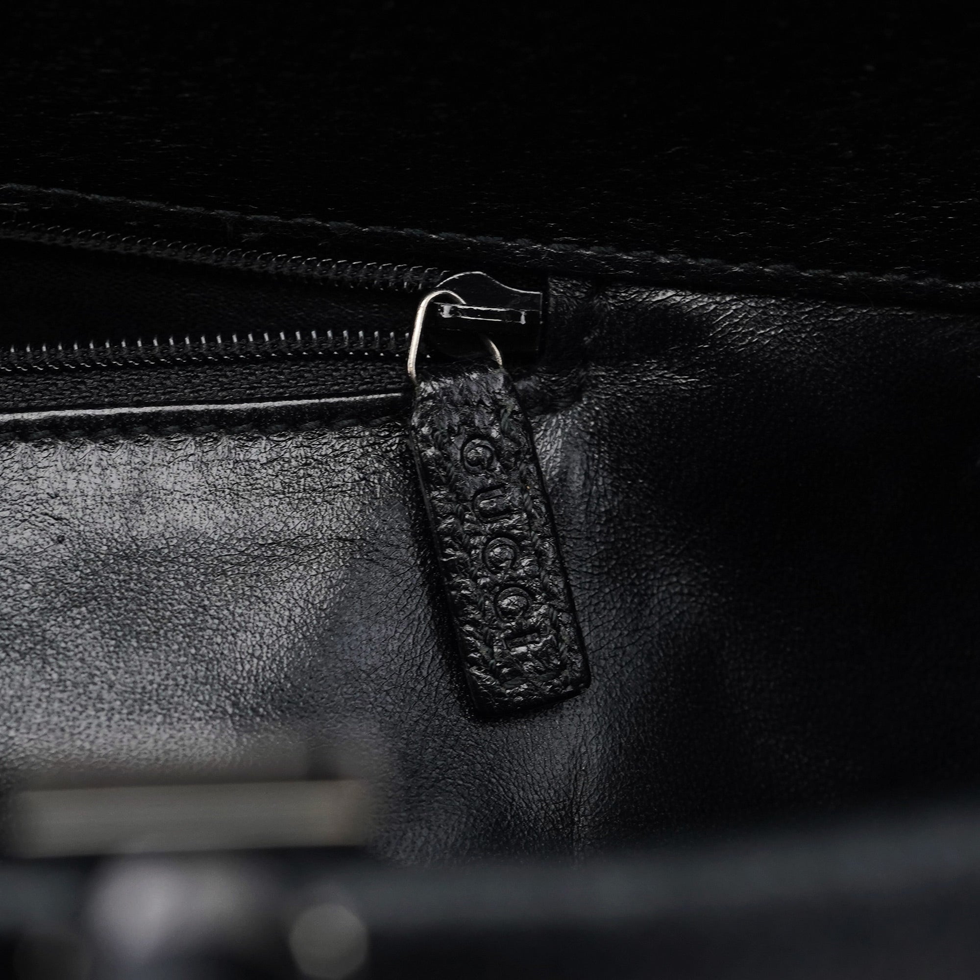 Gucci Sac cabas deux portés Bamboo en cuir noir