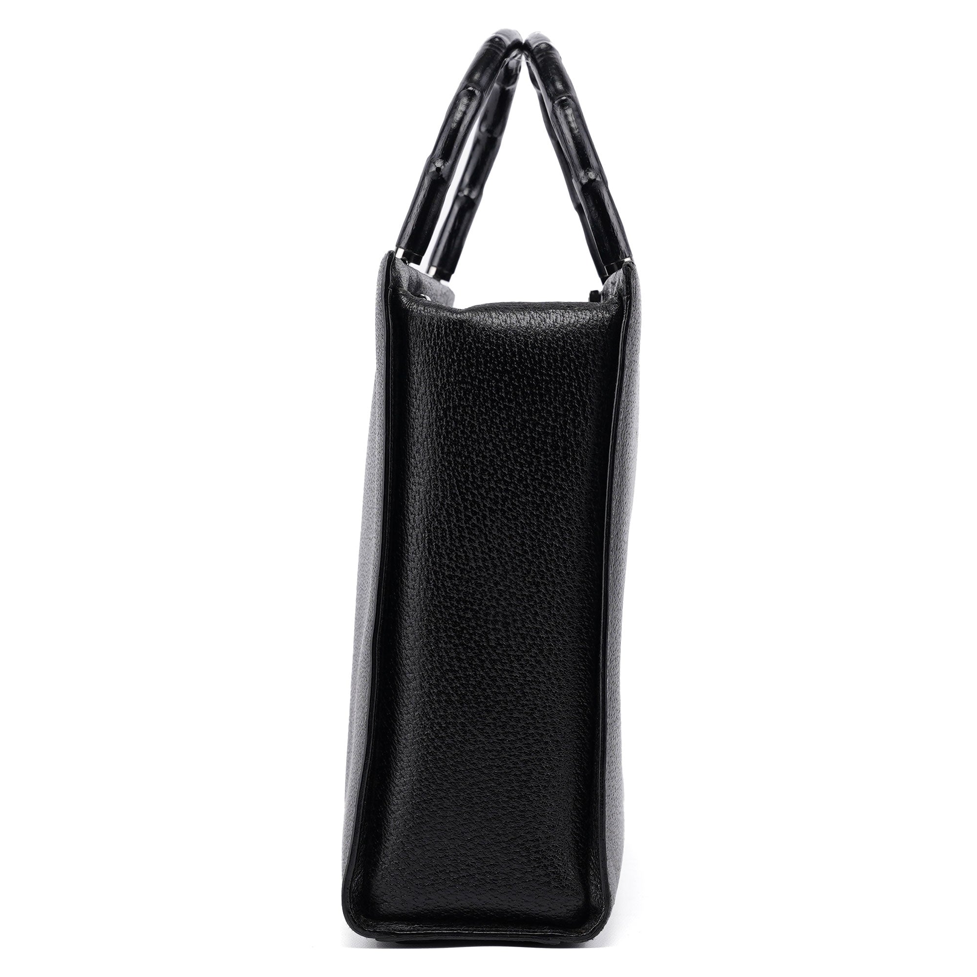 Gucci Sac cabas deux portés Bamboo en cuir noir