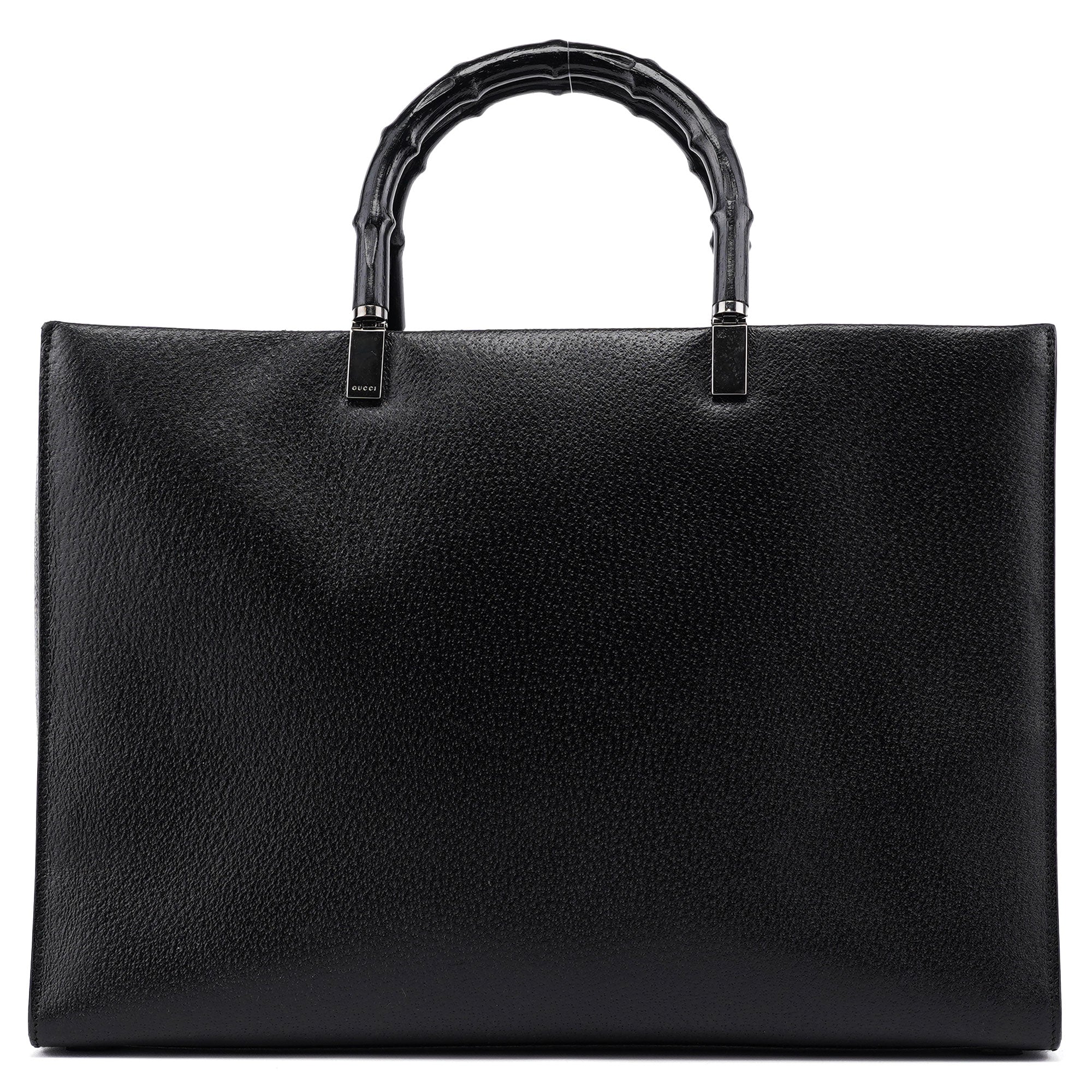 Gucci Sac cabas deux portés Bamboo en cuir noir