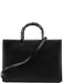 Gucci Black Leather Bamboo 2-Way Tote Bag