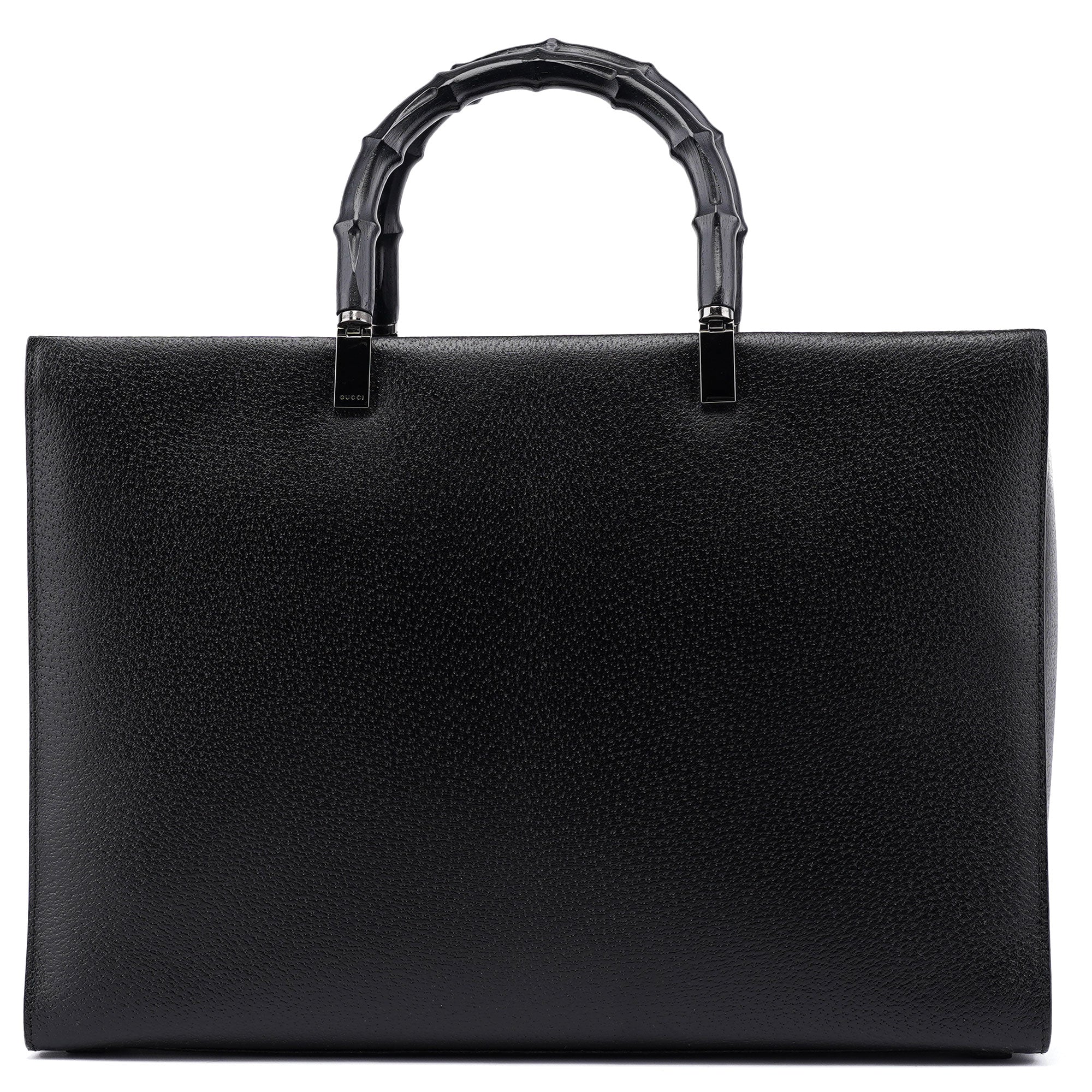 Gucci Sac cabas Bamboo deux portés en cuir noir