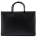 Gucci Black Leather Bamboo 2-Way Tote Bag