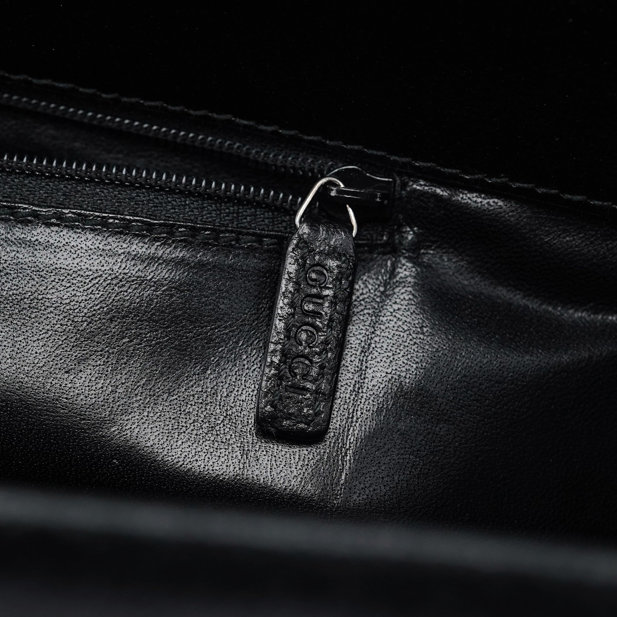 Gucci Sac cabas Bamboo deux portés en cuir noir