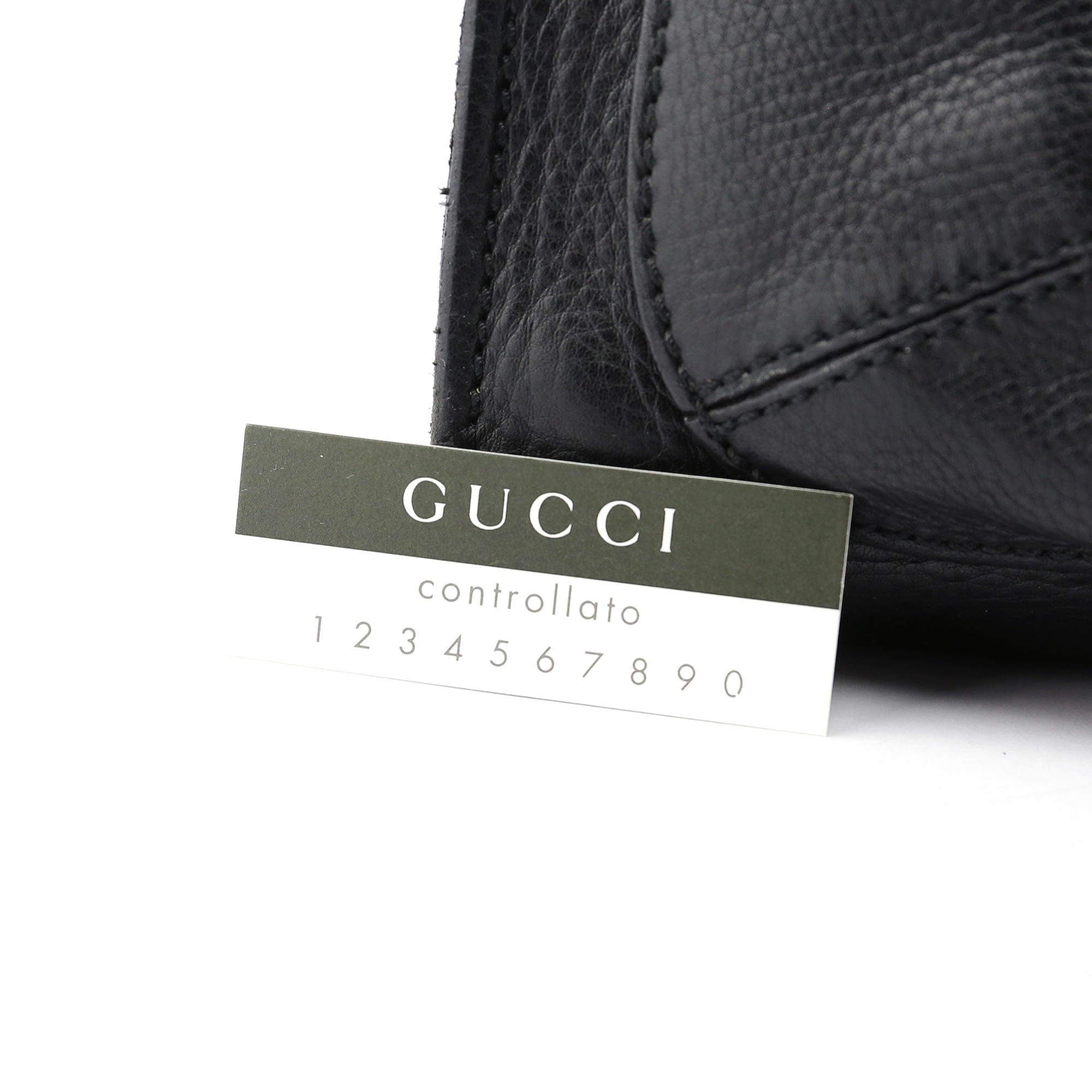 Gucci Black Leather Bamboo dual Handle Bag