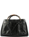 Gucci Black Leather Bamboo dual Handle Bag