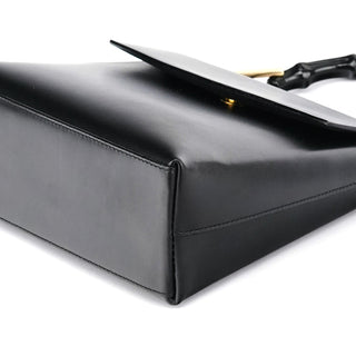 Gucci Black Leather Bamboo Flap Bag