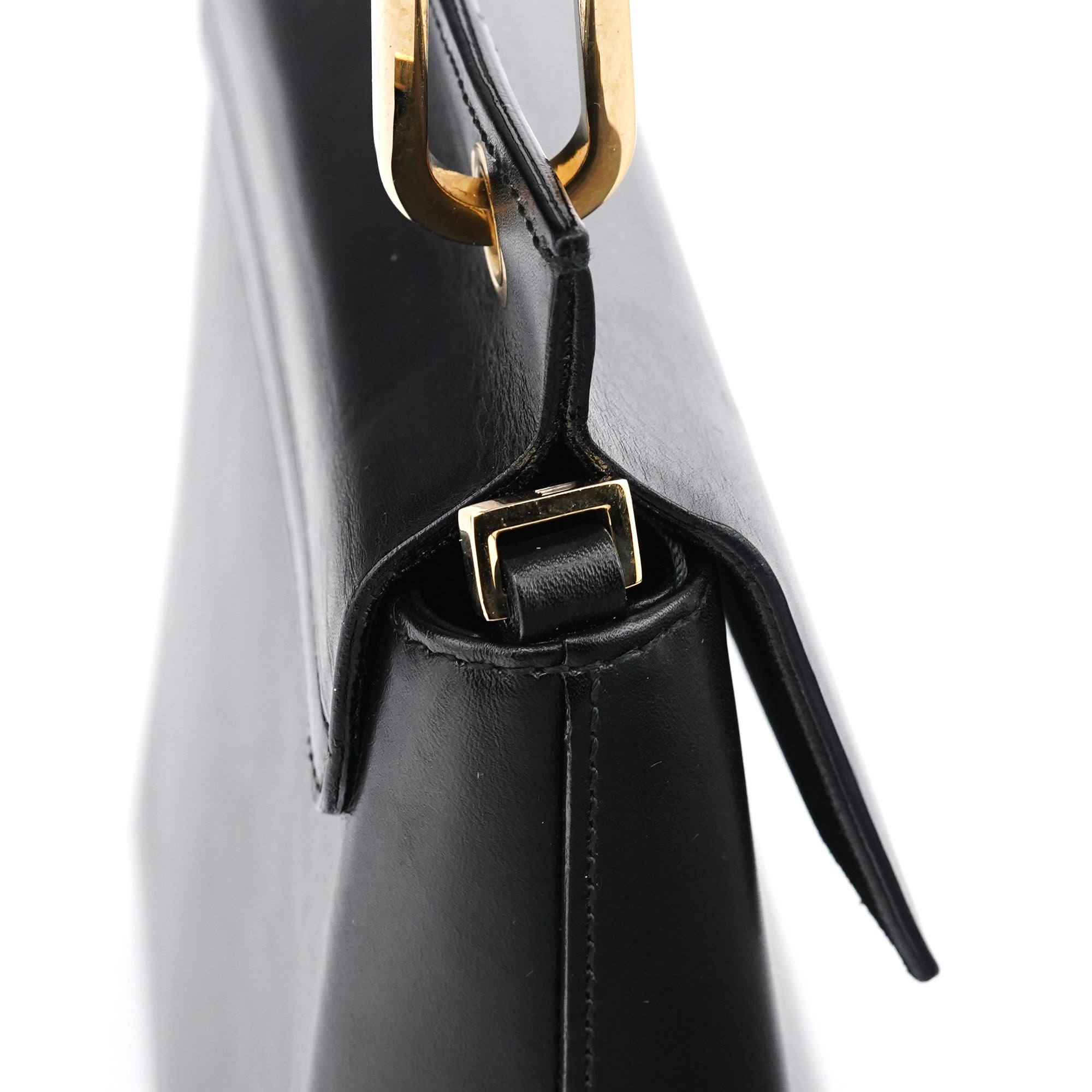 Gucci Black Leather Bamboo Flap Bag