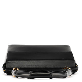 Gucci Black Leather Bamboo Flap Bag