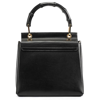 Gucci Black Leather Bamboo Flap Bag
