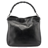Gucci Black Leather Bamboo Shoulder Bag