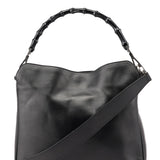 Gucci Black Leather Bamboo Shoulder Bag