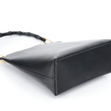 Gucci Black Leather Bamboo Shoulder Bag