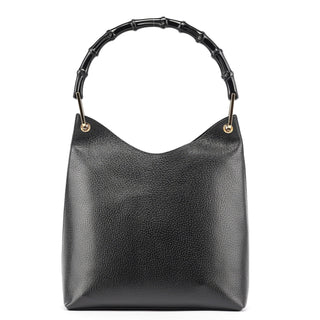 Gucci Black Leather Bamboo Shoulder Bag