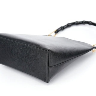 Gucci Black Leather Bamboo Shoulder Bag