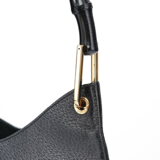Gucci Black Leather Bamboo Shoulder Bag