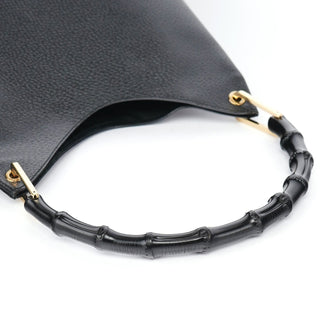 Gucci Black Leather Bamboo Shoulder Bag
