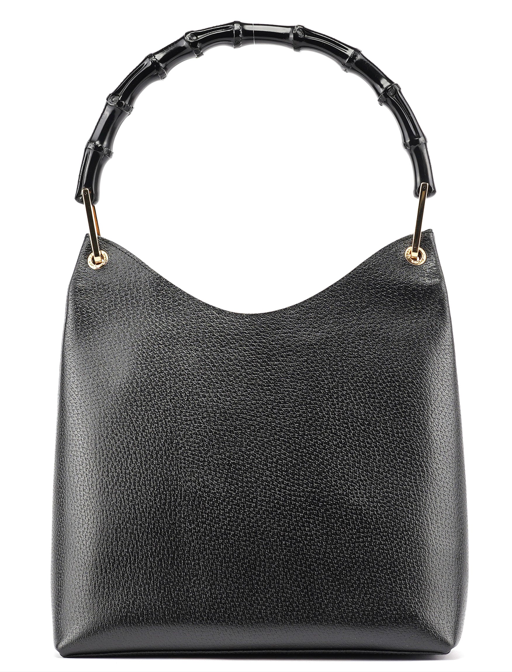 Gucci Black Leather Bamboo Shoulder Bag