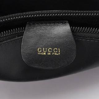 Gucci Black Leather Bamboo Shoulder Bag