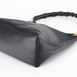 Gucci Black Leather Bamboo Shoulder Bag