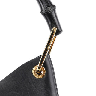 Gucci Black Leather Bamboo Shoulder Bag
