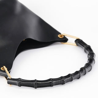 Gucci Black Leather Bamboo Shoulder Bag