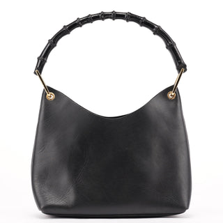 Gucci Black Leather Bamboo Shoulder Bag