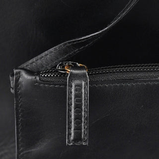 Gucci Black Leather Bamboo Shoulder Bag