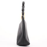 Gucci Black Leather Bamboo Shoulder Bag