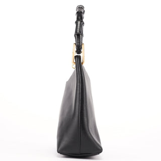 Gucci Black Leather Bamboo Shoulder Bag