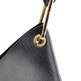 Gucci Black Leather Bamboo Shoulder Bag