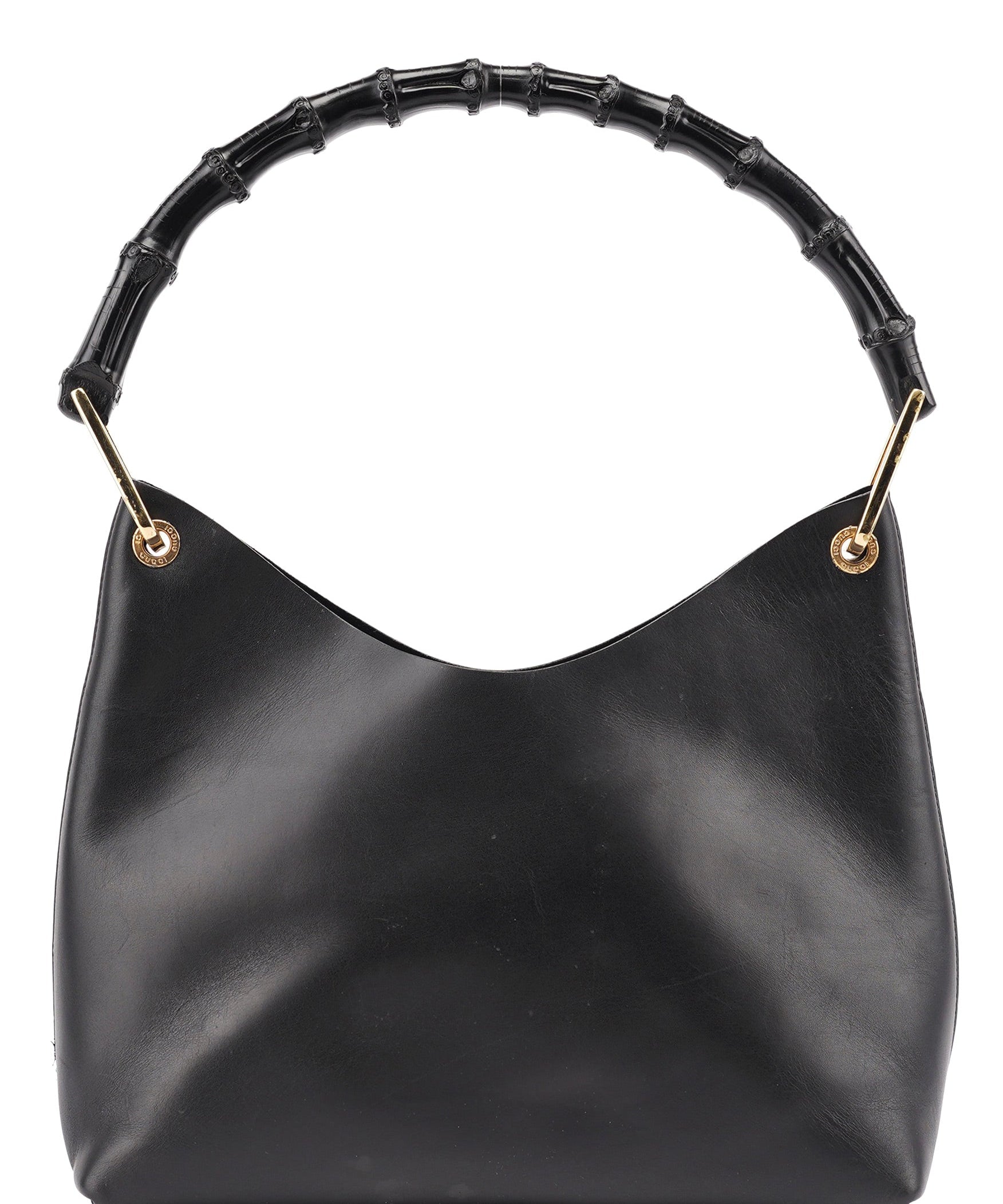 Gucci Black Leather Bamboo Shoulder Bag